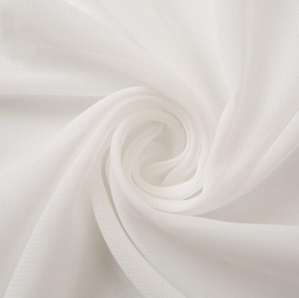 LA Fabric Spot Inc, 58/60" Solid Color Chiffon Fabric Rustic Sheer Bridal Wedding Party Decorations Backdrop, OFFWhite