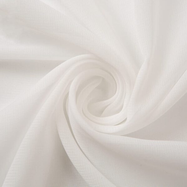 LA Fabric Spot Inc, 58/60″ Solid Color Chiffon Fabric Rustic Sheer Bridal Wedding Party Decorations Backdrop, OFFWhite