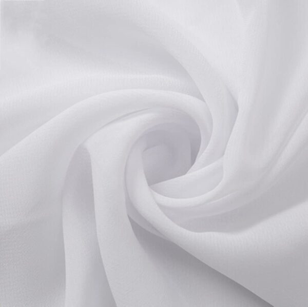 LA Fabric Spot Inc, 58/60" Solid Color Chiffon Fabric Rustic Sheer Bridal Wedding Party Decorations Backdrop, White