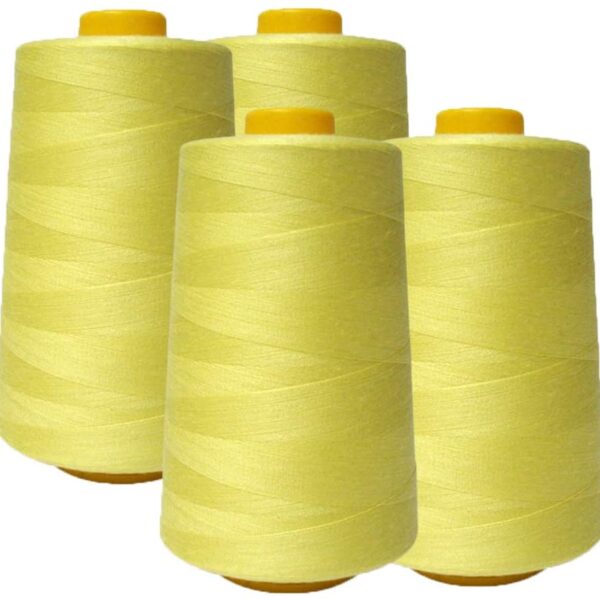 LA Fabric Spot Inc. 4 Pack of 6000 (24,000 Total) Yard Spools Sewing Thread All Purpose 100% Spun Polyester Overlock Cone